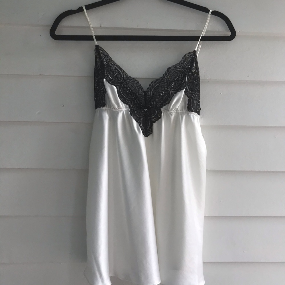 Victoria’s Secret white camisole with black lace